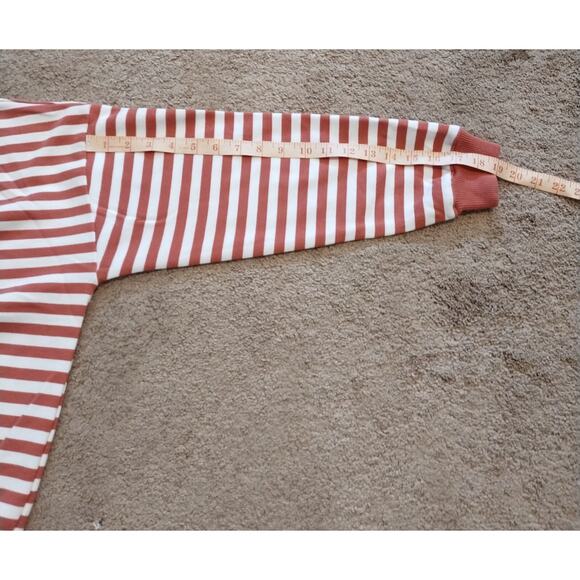 Forever 21 "Limited Edition NY" Crewneck Sweatshirt Pink White Stripes Size M - Picture 7 of 7